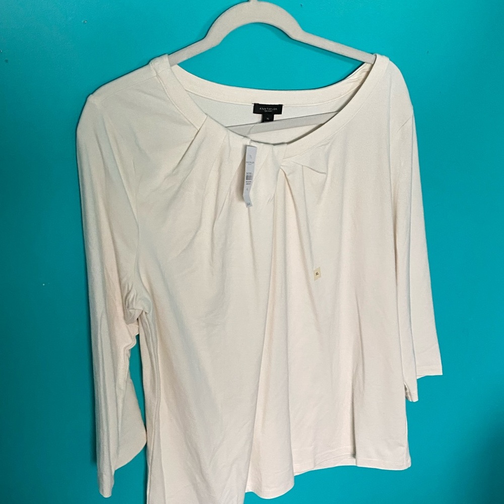 White Ann Taylor long sleeve  blouse